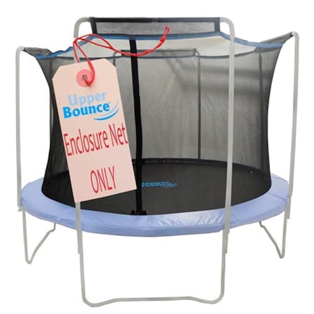 King Service Holdings Inc Upper Bounce 12 ft. Trampoline Enclosure Safety Net Fits For 12 FT. Round Frames Using 4 Arches with Sleeves on top (poles not included) UBNET-12-4-AST